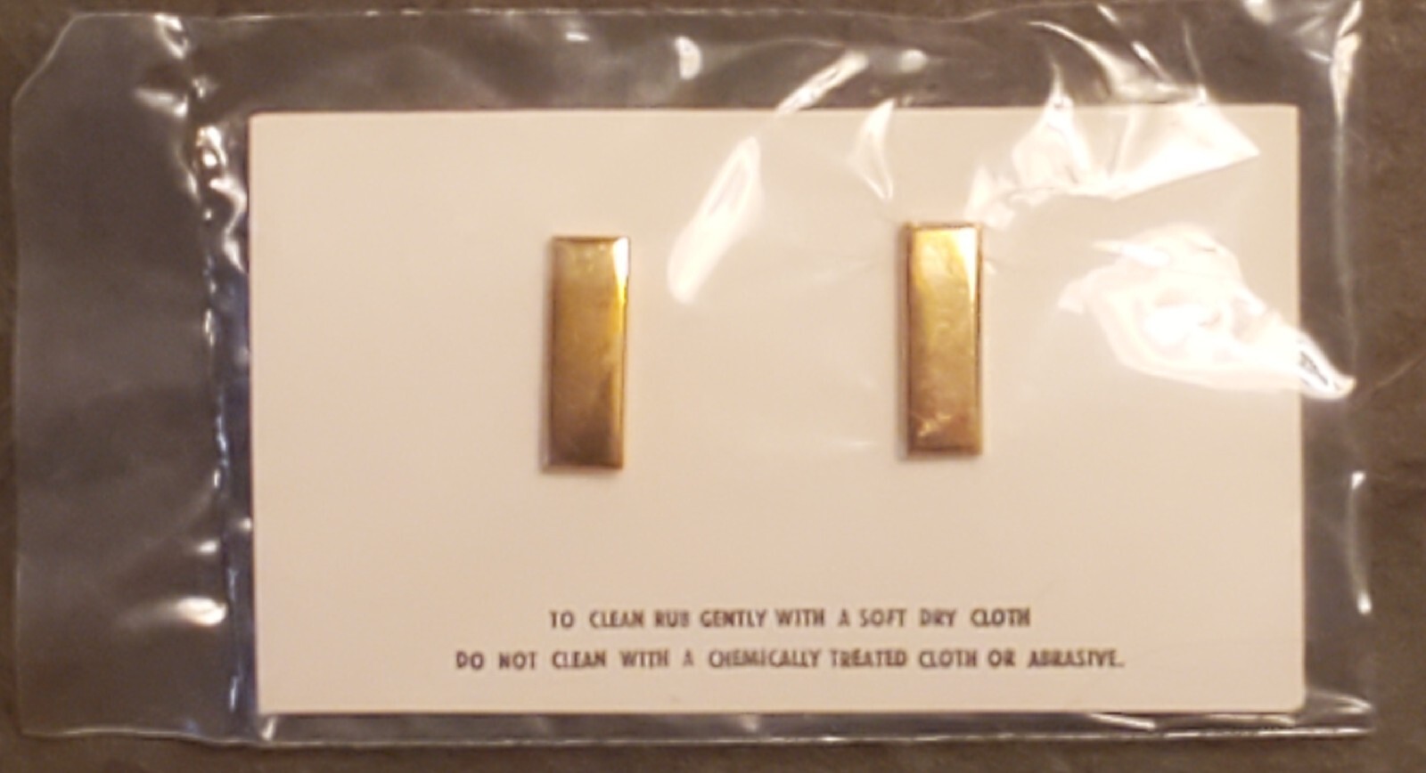 Pair of 2nd LT Second Lieutenant Rank Insignia Gold bars USA "Mini" NOS ARMY VTG