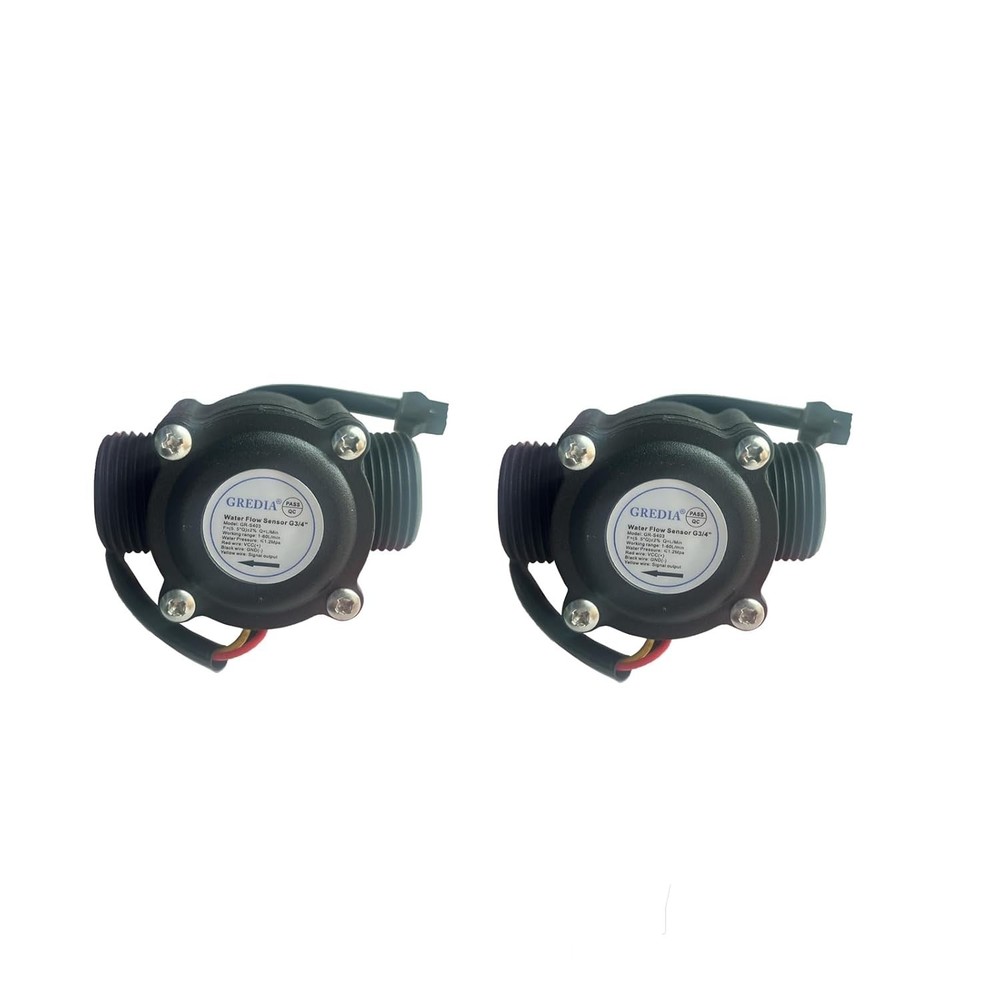 3/4" Water Flow Sensor Food-Grade Switch Hall Effect Flowmeter Fluid Meter Co...