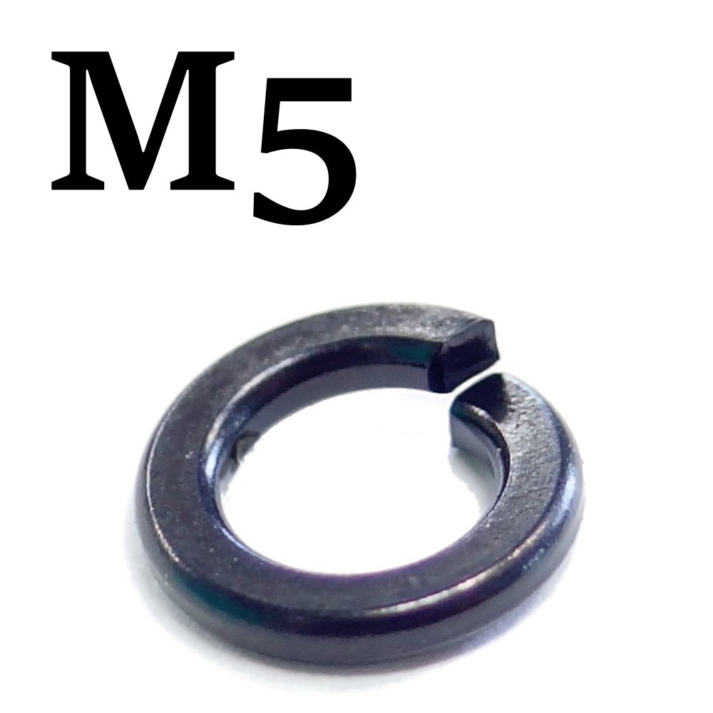 M5 Black Stainless Spring Lock Washers (2 pcs)