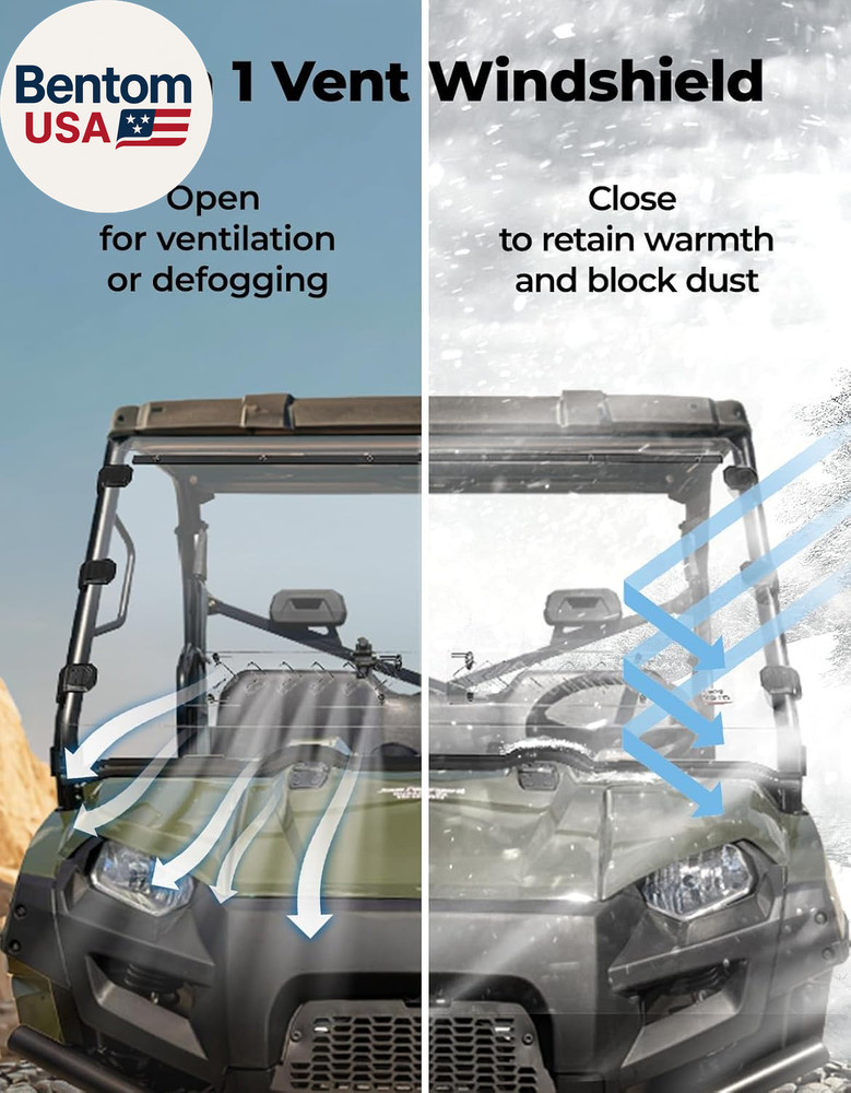 Front Vented Windshield Compatible with Ranger 800 / XP 800 / Crew 2010-2016, Ra