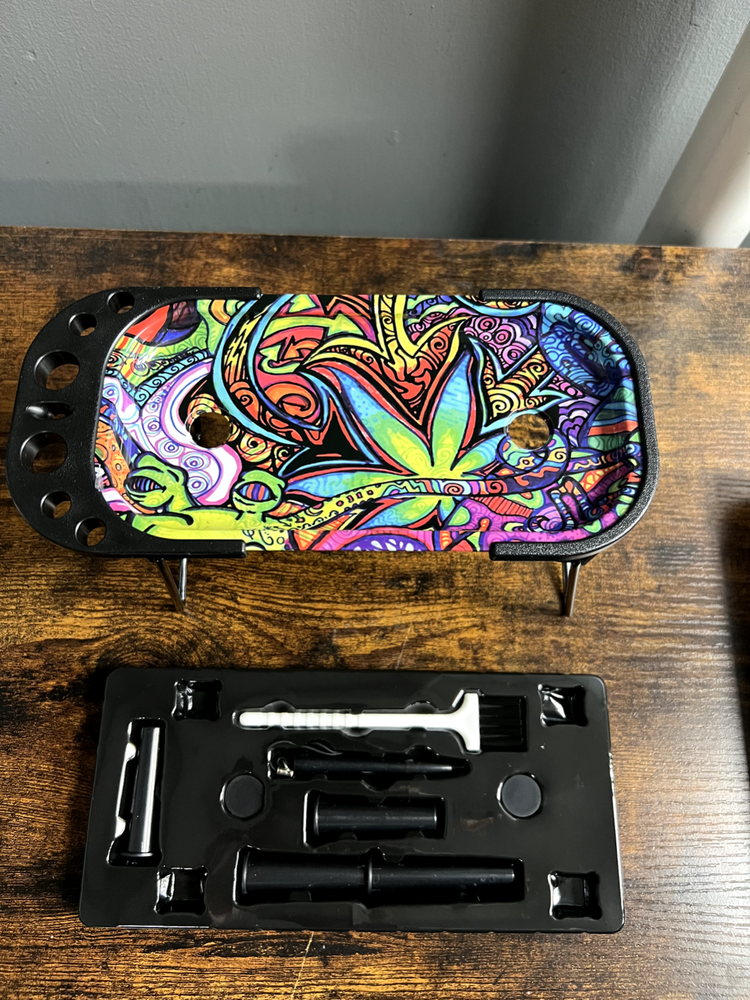 Tinplate Rolling Tray Cone Loader Set, Metal Foldable Stand Many Designs Free Sh