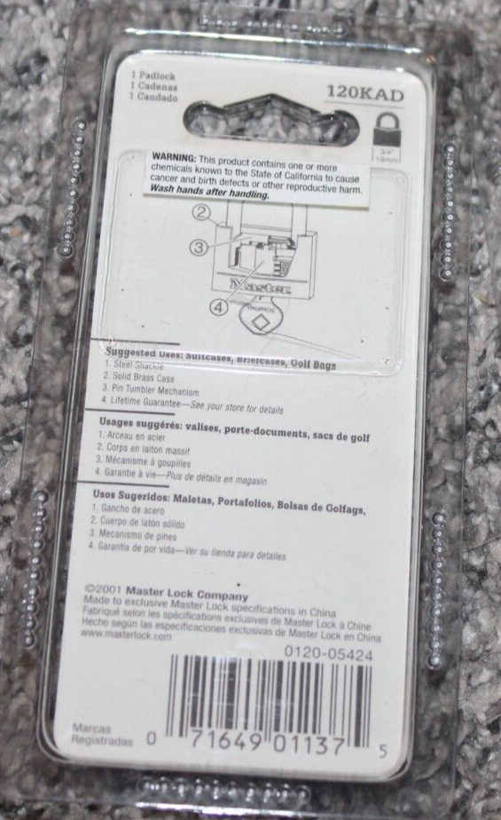 LOT OF 6 Master Lock 120KAD