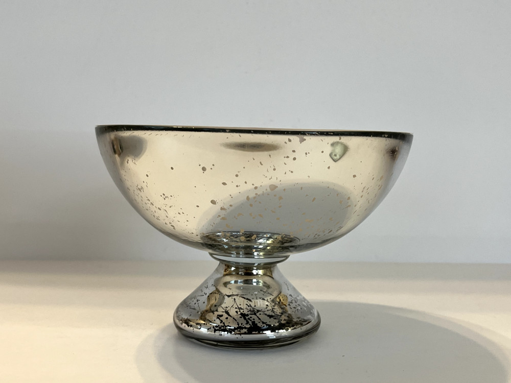 Silver Colored Holiday Centerpiece Dish