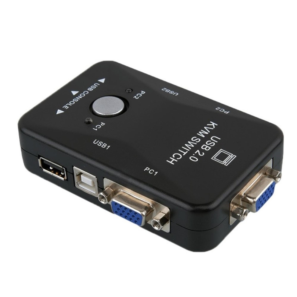 Dual/2-Port USB VGA KVM Switch Box Mouse Keyboard Monitor Sharing Computer PC E