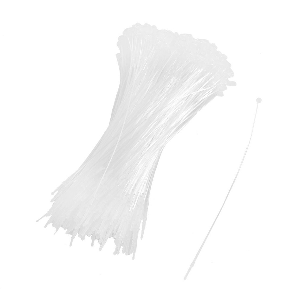 500 Pcs White Snap Lock Pins Security Loop Plastic Tag Fastener 5" 130mm