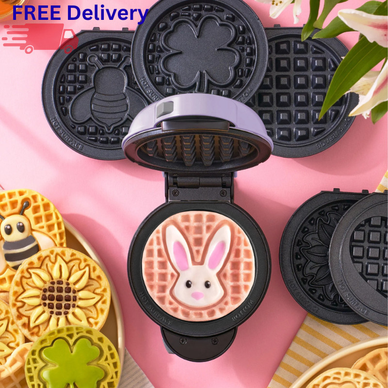 Dash Multi Plate Mini Waffle Maker Removable Plates Compact Breakfast Maker