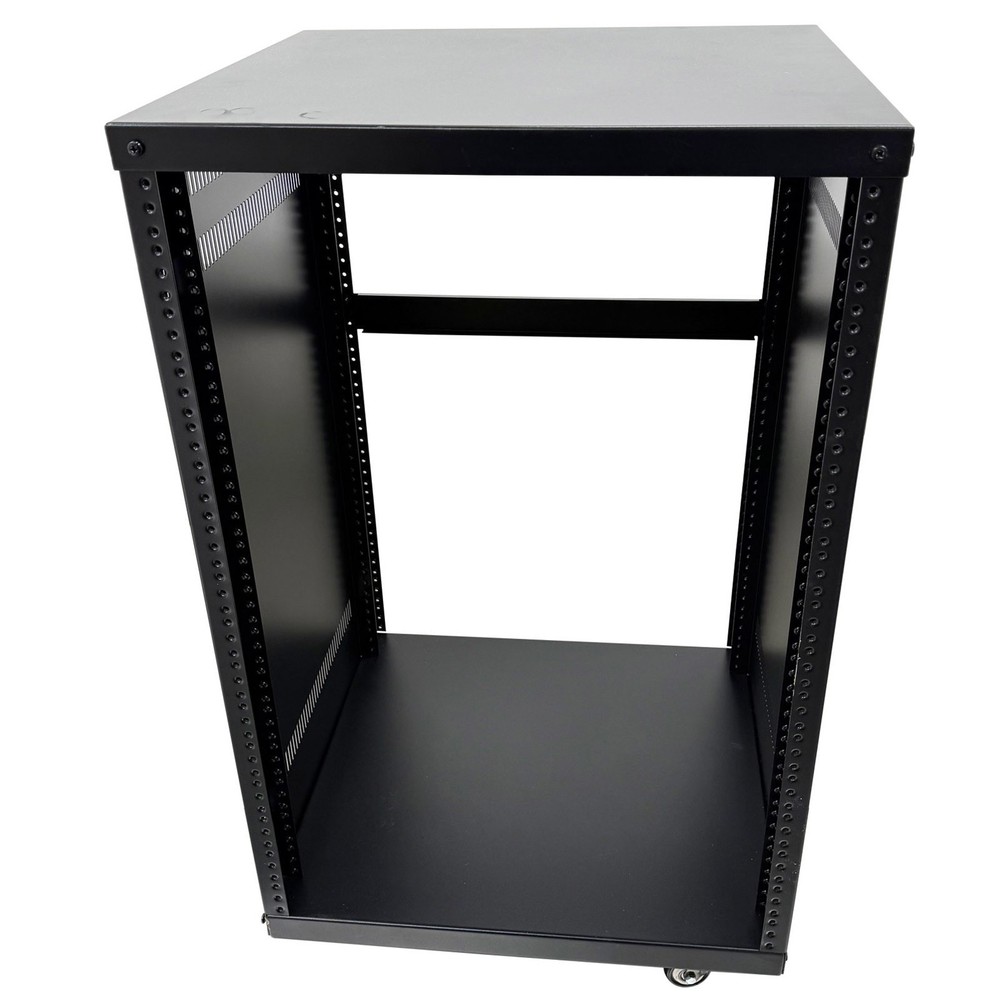 12U Open Frame Server Rack with 4 Casters Mobile Under-Desk Server Stand