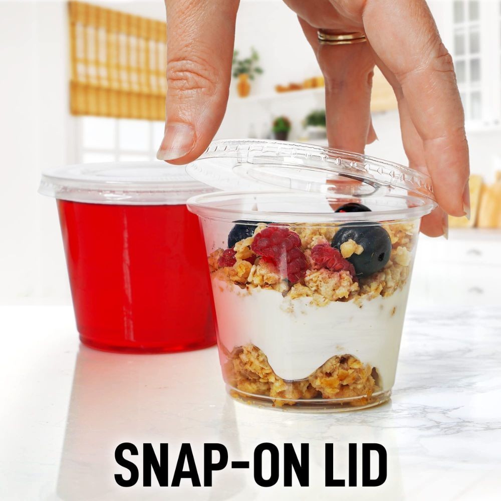 Simple Craft Plastic Portion Cups with Lids – 50, 100 & 200 Pack Containers