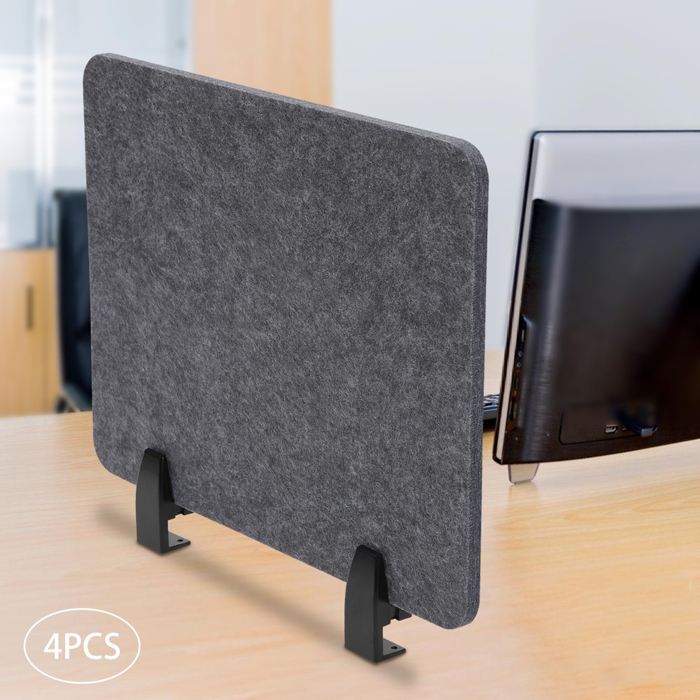 4PC Clamp-on Desktop Privacy Panel Screen Partition Cubicle Office Desk Divider