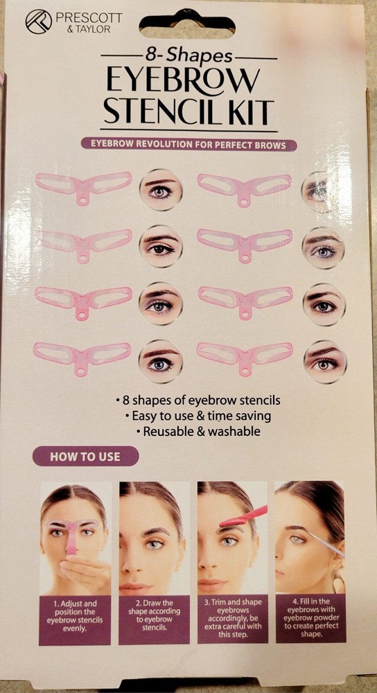 8 Shapes Eyebrow Shaping Stencils Grooming Shape Template Makeup Tool Kit
