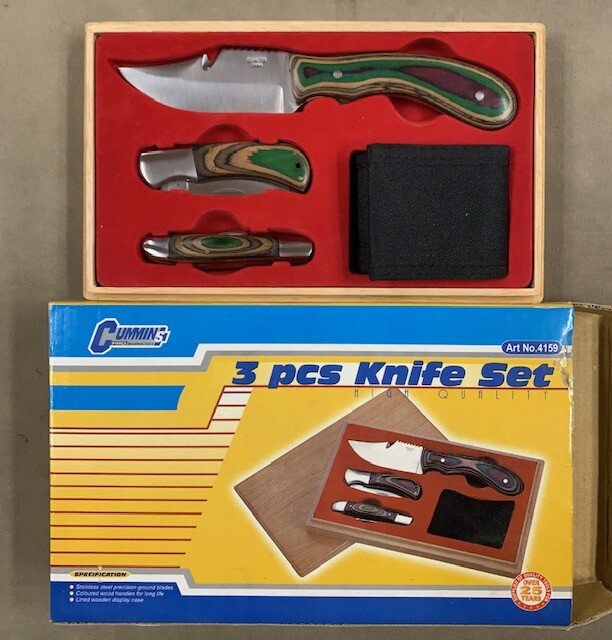 Cummins 3 Piece Knife Set - cased