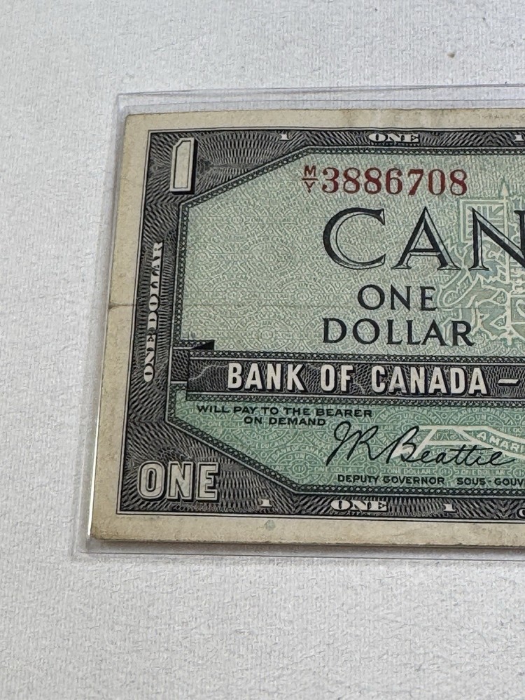 1954 Canada 1 Dollar Banknote P# 74b