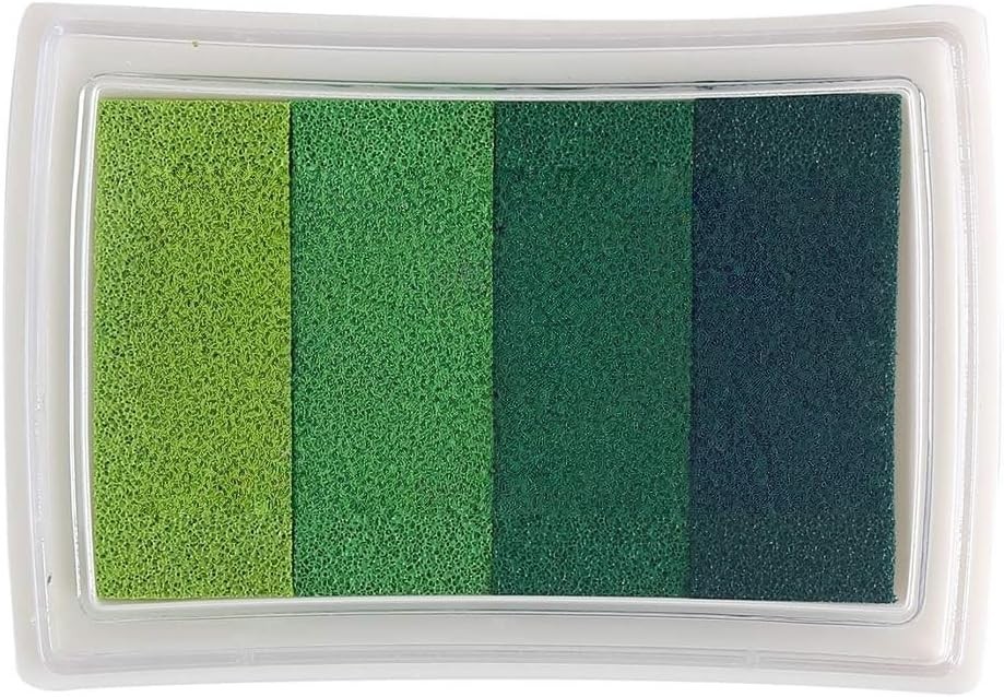 Creative Multi-Green Stamp Ink Pad for Artistic Paper & Fabric Projects
