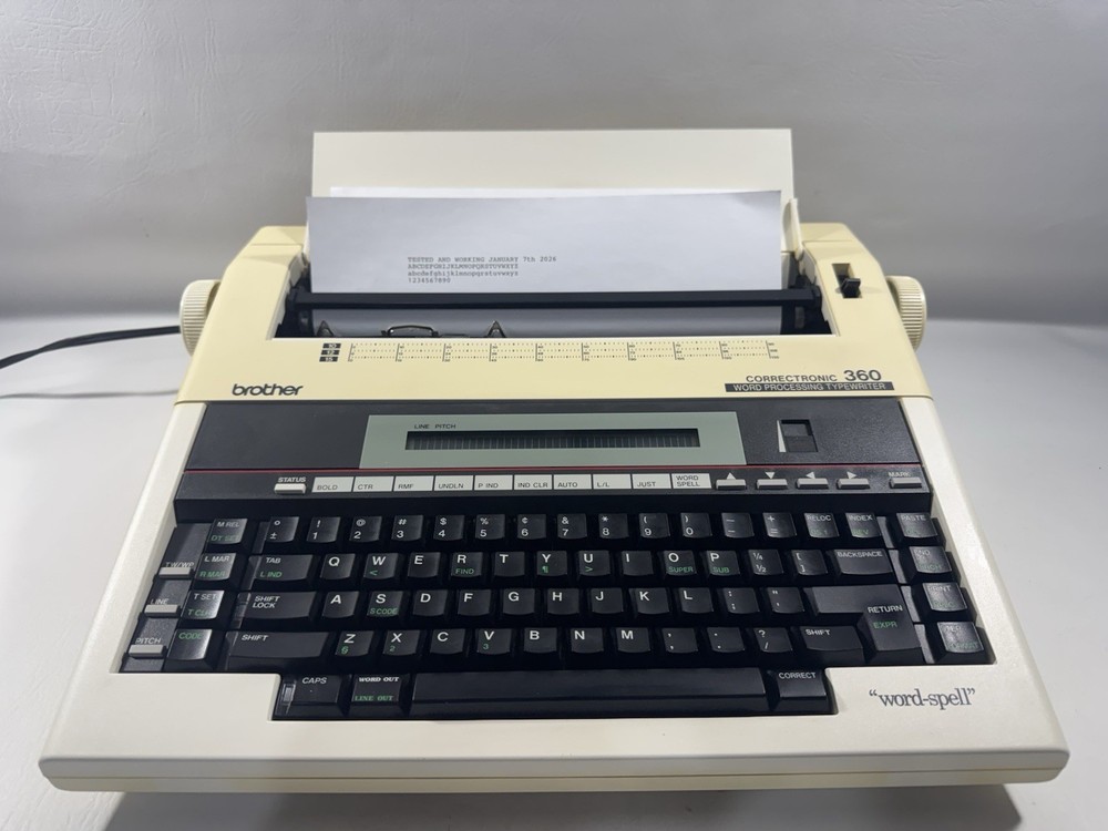Brother Correctronic 360 Word Processing Typewriter W/EX Ribbon & Wheel Tested