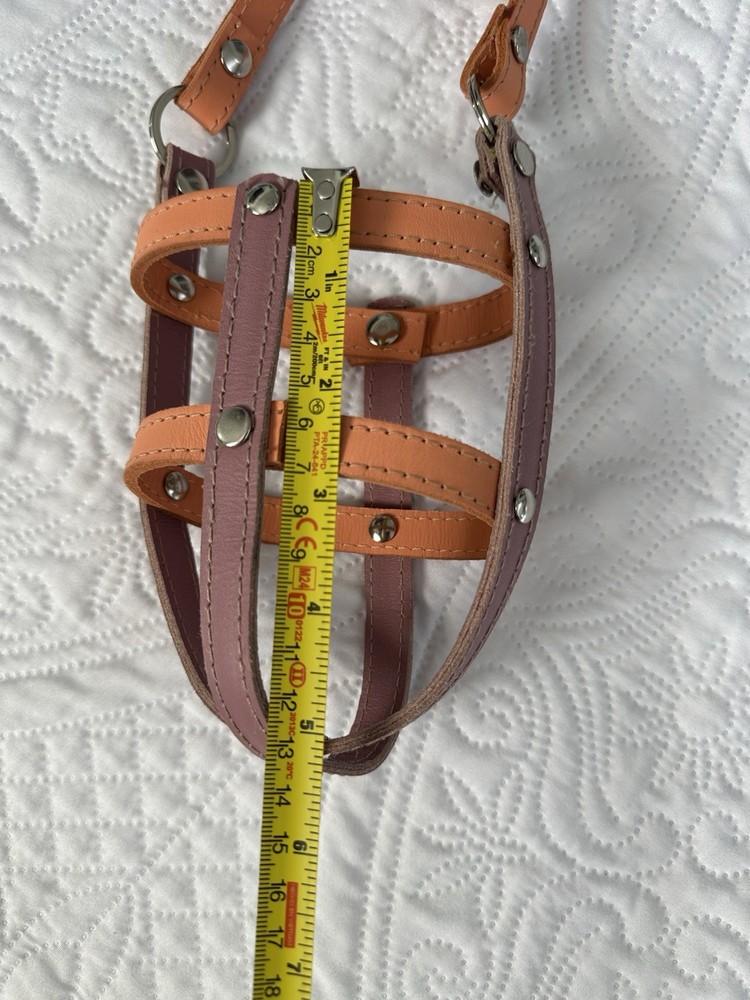 Leather basket muzzle for dogs, breathable, anti-barking