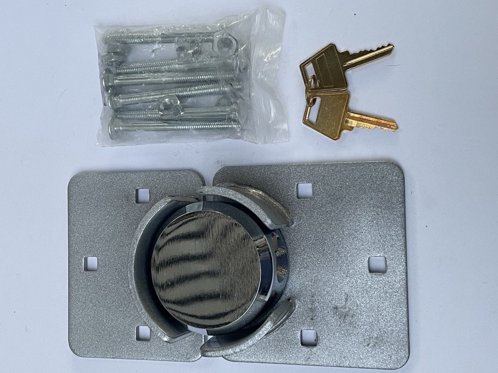 Puck Lock Solid Steel Hidden Shackle Lock & Hasp Anti-Theft Work Door Secure