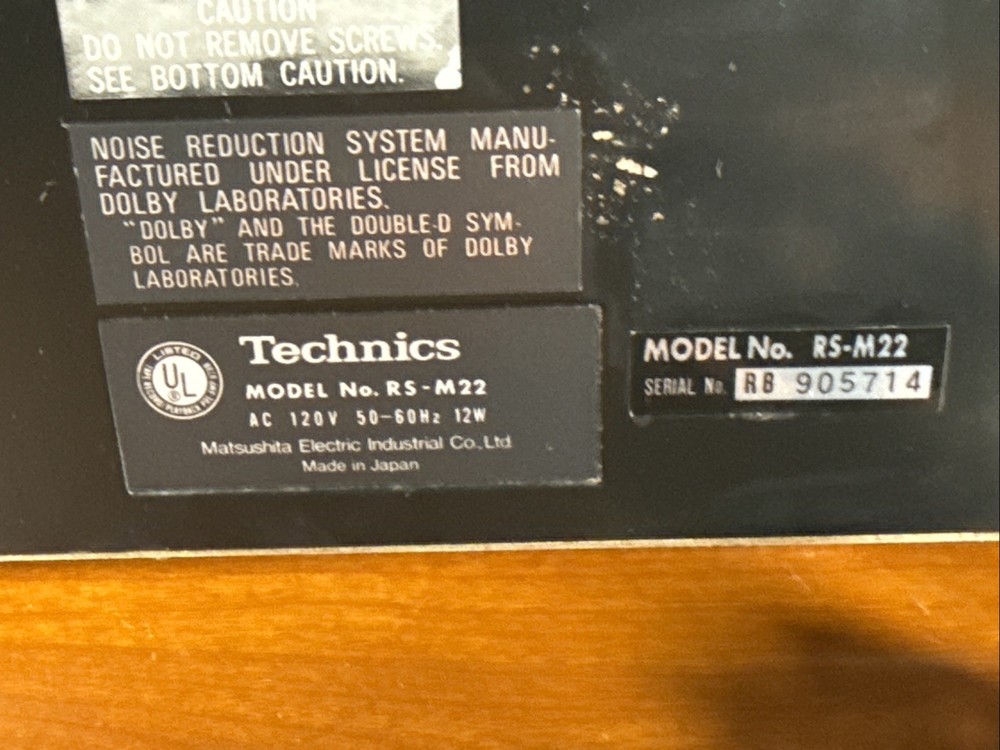 Vintage Technics RS-M22 Stereo Cassette Deck