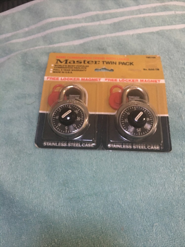 Master Twin Pack Combination Padlocks Brand New