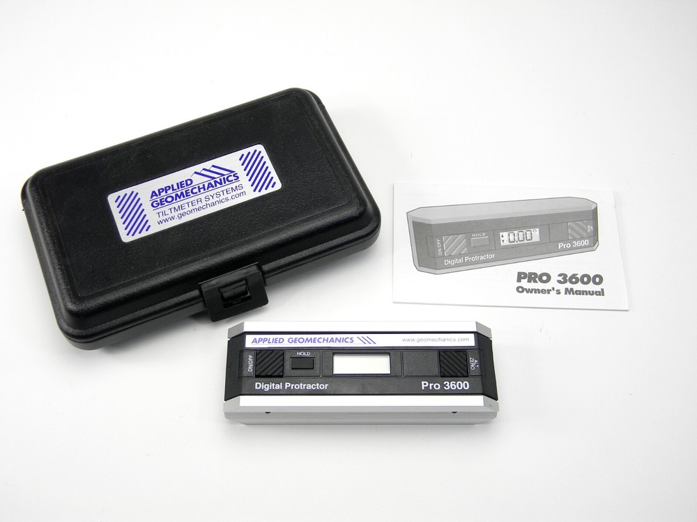Applied Geomechanics Tiltmeter Systems Pro 3600 Digital Protractor Level *MINT*