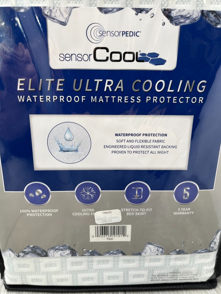 SensorPEDIC SensorCOOL Elite Ultra Cooling Waterproof Mattress Protector, Twin