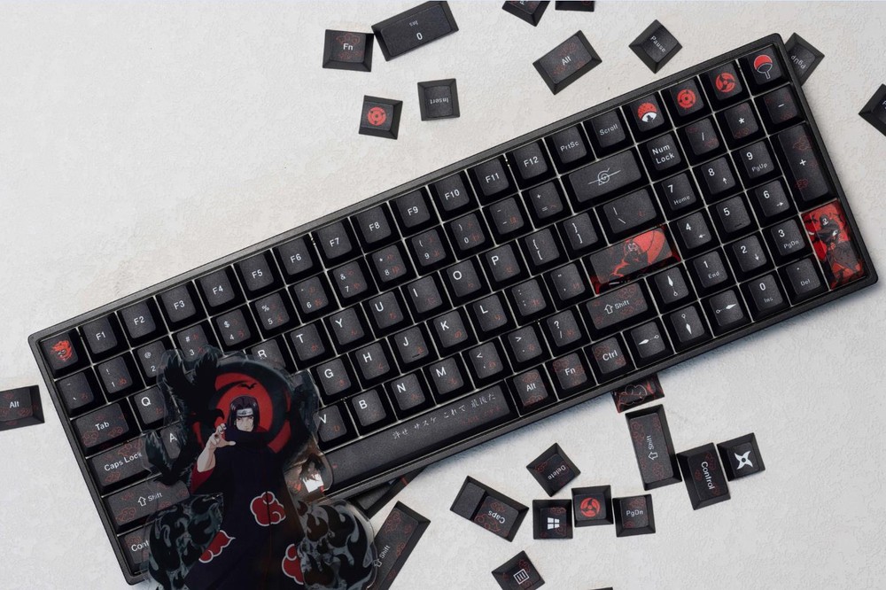 Uchiha Itachi Theme Dye-subs PBT Keycap Set