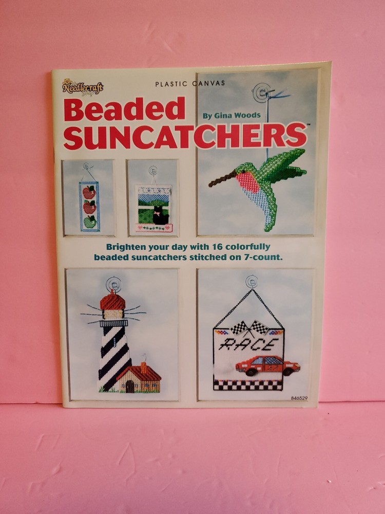 BEADED SUNCATCHERS plastic canvas pattern 16 design 2006 craft booklet