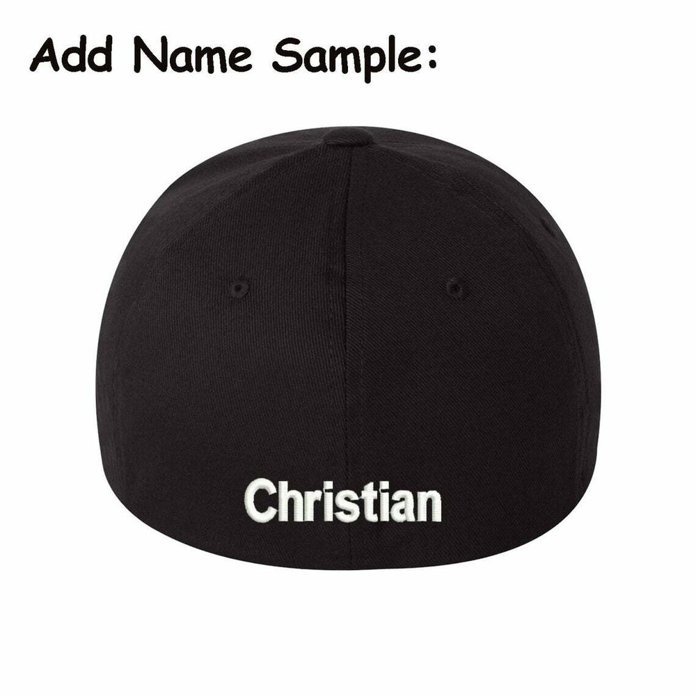 Initial J embroidered flexfit flex fit cap hat, fitted alphabet letter J cap hat