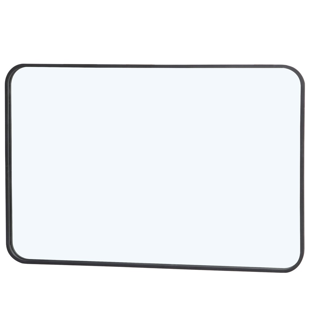 2PCS 24" x 36" Rectangular Wall Mirror Metal Black Frame Bathroom Bedroom