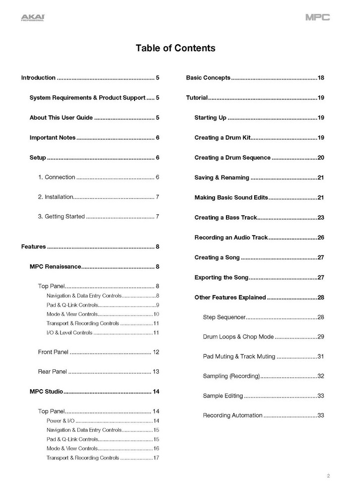 Akai MPC RENAISSANCE Studio Guide Owners Instruction Manual COIL BOUND