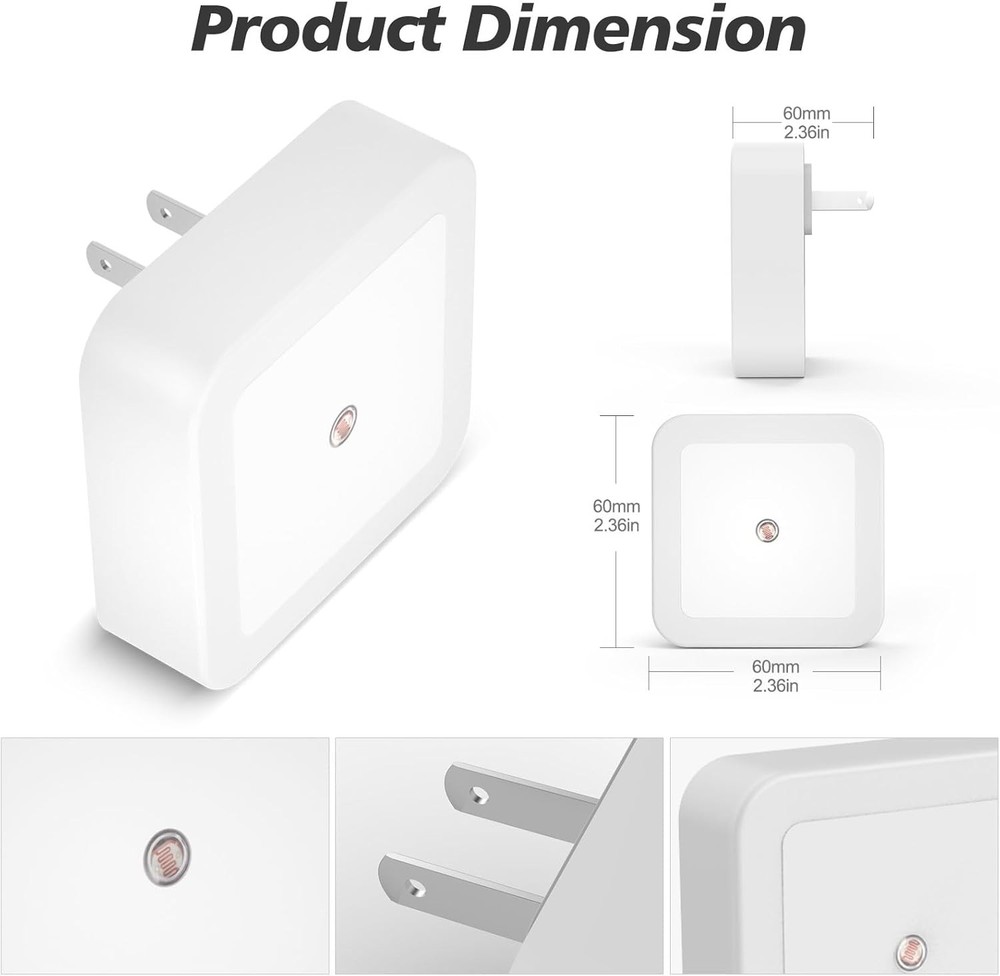 Sujeet Night Light, Lights Plug into Wall [8 Pack], 8 Pack, Soft White