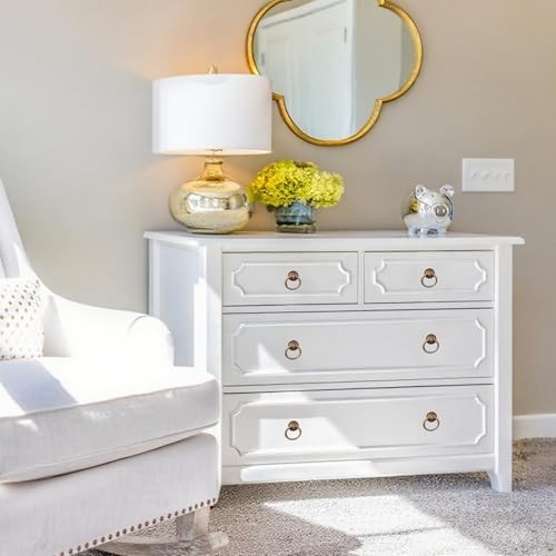 2PCS Solid Antique Brass Cabinet Pulls Ring Drawer Pulls, Antique Style