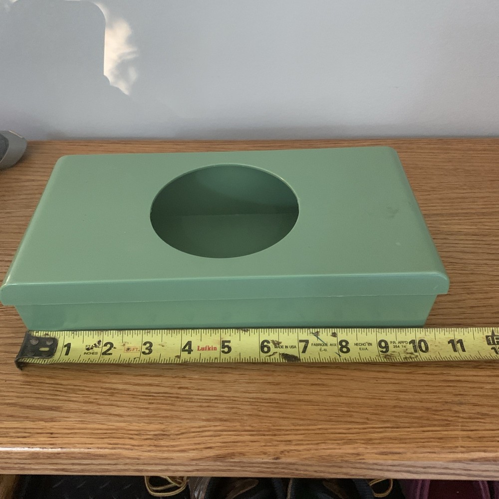 Vintage Hard Plastic Tissue Box Aquetta Ware Green Kleenex Case