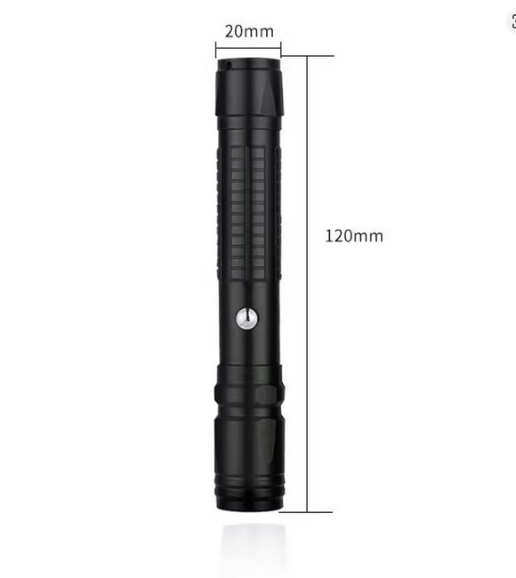 USB Rechargeable Presentation Laser Pointer Green Visible Light Beam Silver Body