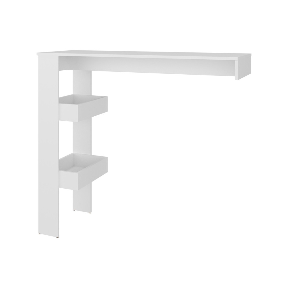 Bar Table 43.1" H, 3 Shelves, White - Kitchen