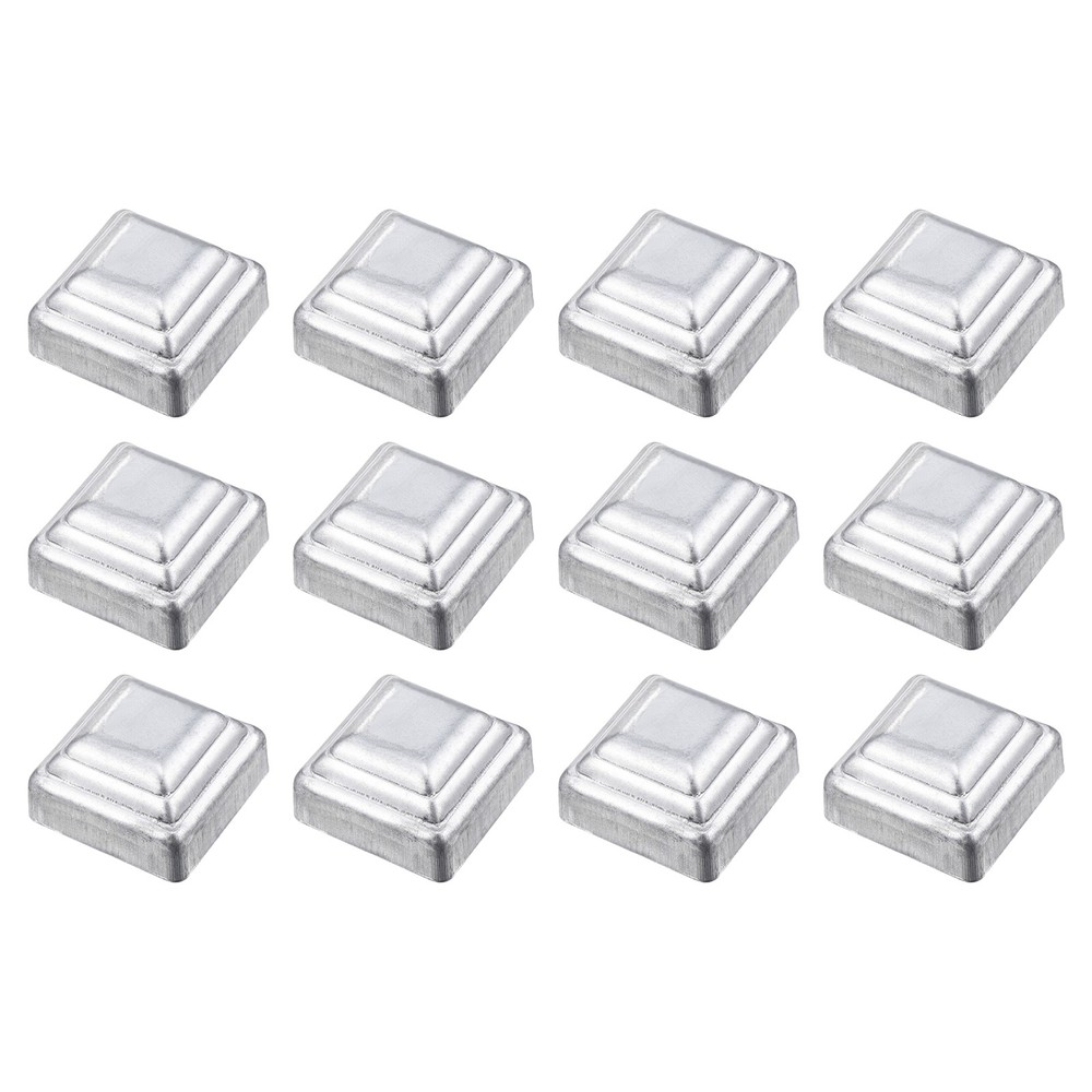12Pcs Fence Post Cap, Galvanized Deck Post Caps Fit 1.4" x 1.4" Pipe, Silver