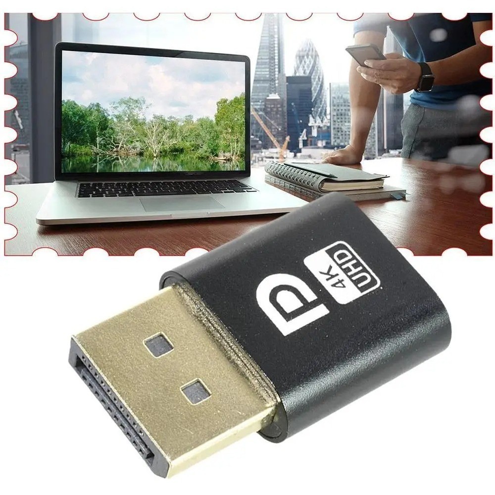 1PC 4K DP DisplayPort Dummy Plug – Virtual Display Adapter for PC Graphics Card