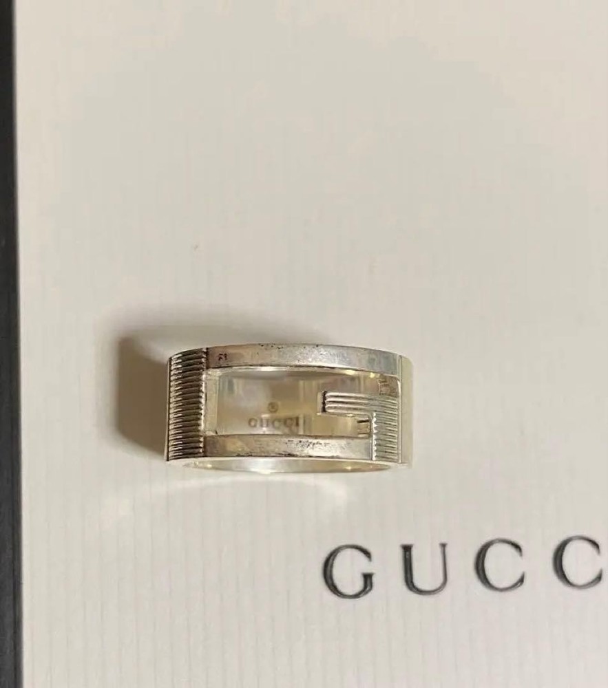 GUCCI Branded G Ring, Silver 925, Size 8