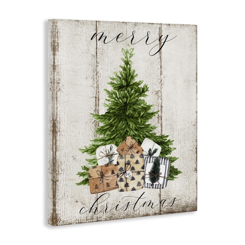 Stupell Industries Rustic Distressed Christmas Tree, Designed By Deborah Brow...