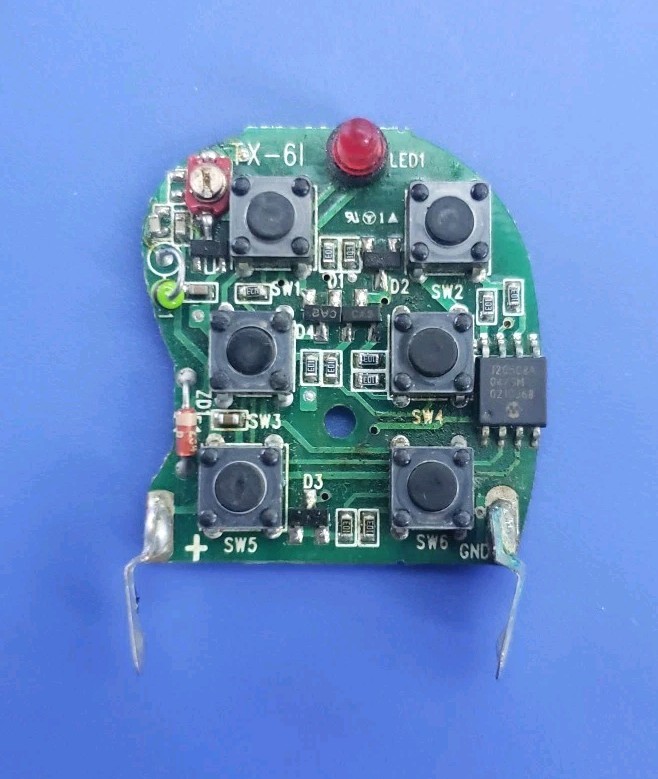 UNBRANDED 6 BUTTON REMOTE TRANSMITTER - # ON BOARD: TX-61
