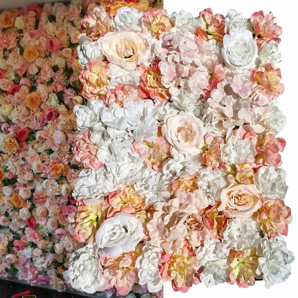 Artificial Silk Flower Wall Panel Floral Backdrop Party Wedding Decoration 5PCS