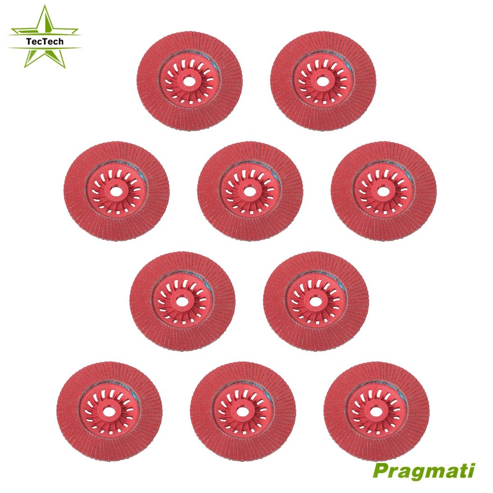 10 Pack 4-1/2"×7/8'' 4 Type Grit T27 Ceramic Grain Flap Sanding Discs