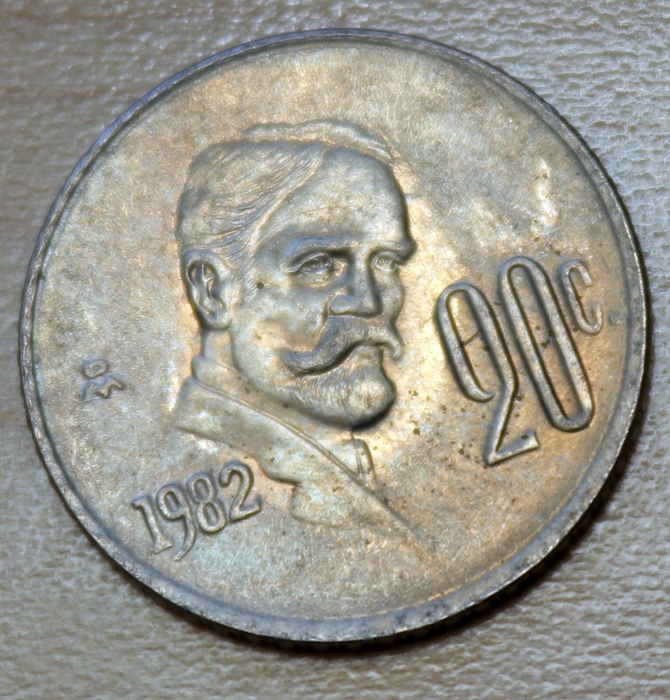 1982 Mexico 20 Centavos Francisco Indalecio Madero