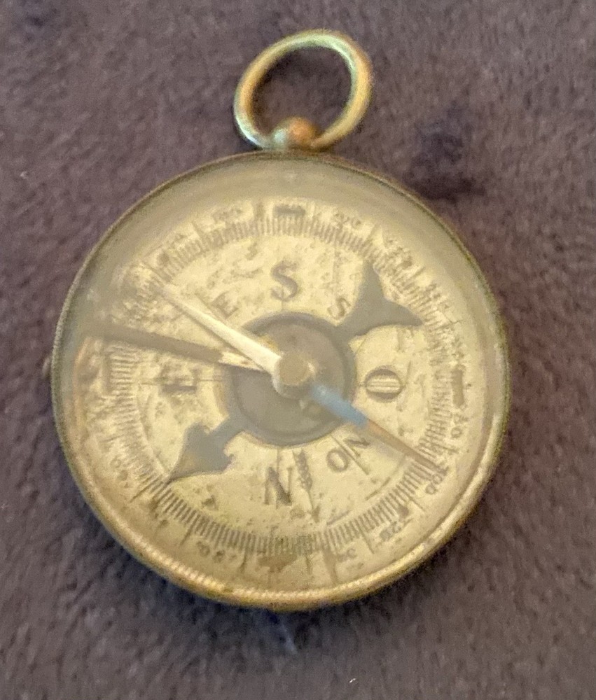 Antique Brass Compass 2” X 2”