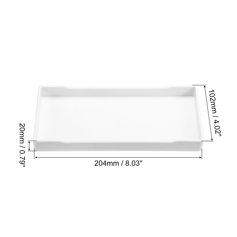 4" x 8" Small White Mini Tray Plastic Rectangular Wooden Serving Trays White