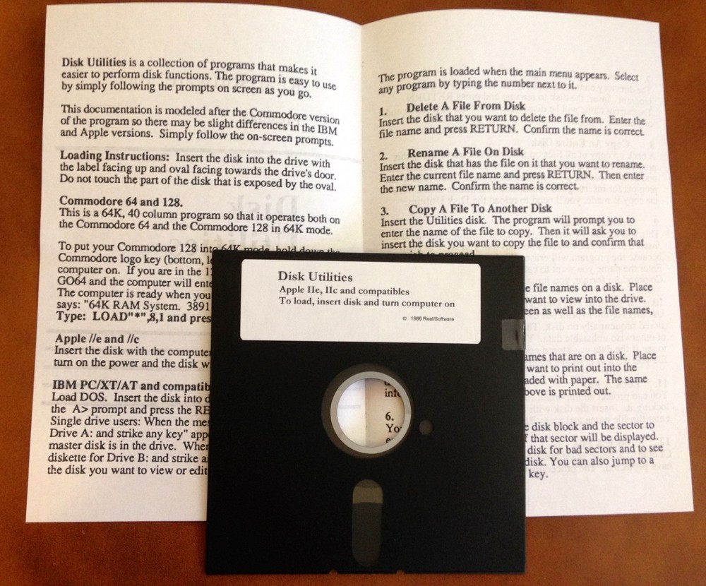 Disk Utilities / Real Software / Apple II, IIe, IIc, & IIgs Computers
