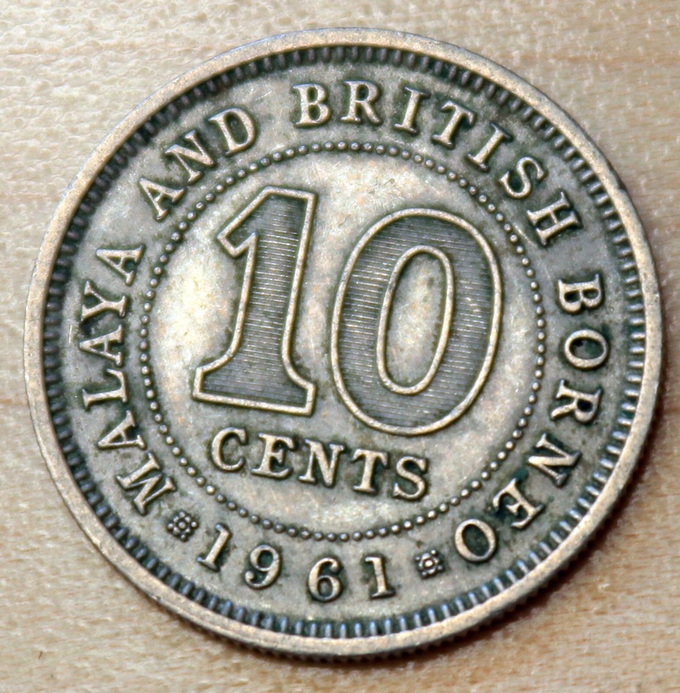 1961 Malaya & British Borneo 10 Cents