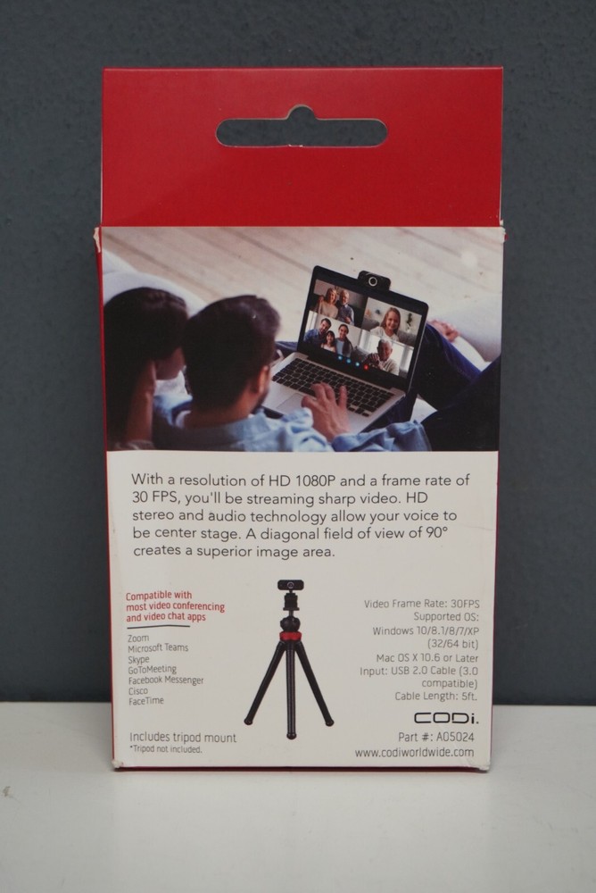 Codi A05024 Aquila HD 1080P Webcam