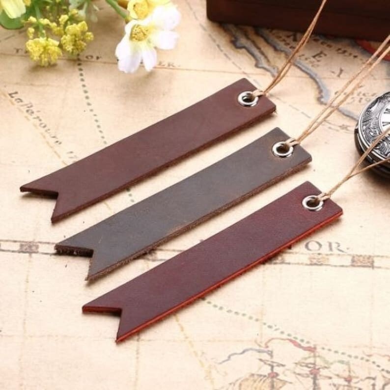 Premium Leather Bookmark, Leather book mark, Reader Gift, 3 PCS Bundle