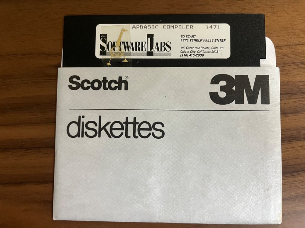 APBasic Shareware Basic Compiler Software Labs 1471 5.25" Floppy (UNTESTED)