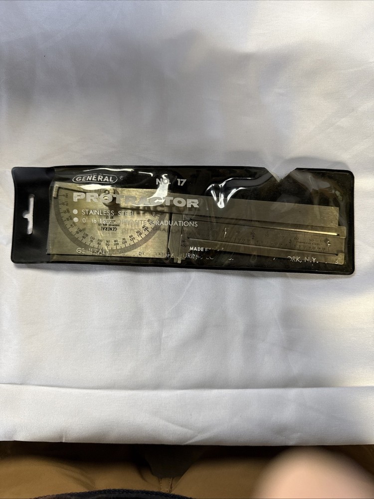 GENERAL HARDWARE MACHINISTS PROTRACTOR , CALIPER, POCKET RULER, 3 PC SET - Nice!